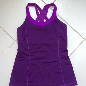 Lululemon purple VINTAGE tank top with BUILT-IN-BRA
